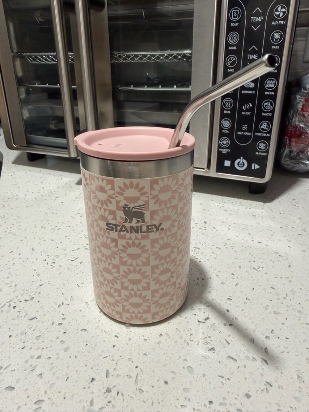 Stanley Pink Floral Insulated Tumbler with Straw Lid